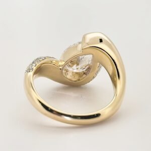 Alternative view of Luxury Lab Grown Diamond Engagement Ring IGI  9k solid  Certified Synthetic Diamond Wave Design Cvd Lab Grown Diamond