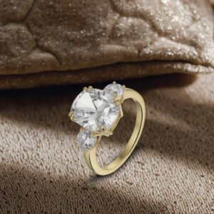 Alternative view of Gia Igi Certified 18k Solid Gold 3 2 1 Ct  Vvs Synthetic Diamond Rings 10k 14k Cushion Cut Engagement Lab Grown Diamond Ring