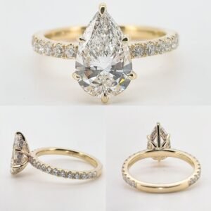 Alternative view of Classic 2ct Diamond Synthetic Engagement Ring Igi Certified Diamond Synthetic Pave Cvd Lab Grown Diamond