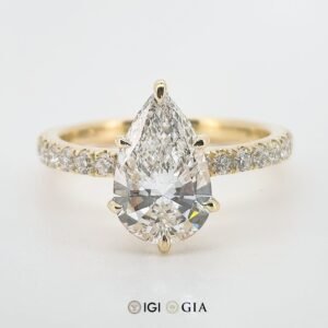 Classic 2ct Diamond Synthetic Engagement Ring Igi Certified Diamond Synthetic Pave Cvd Lab Grown Diamond