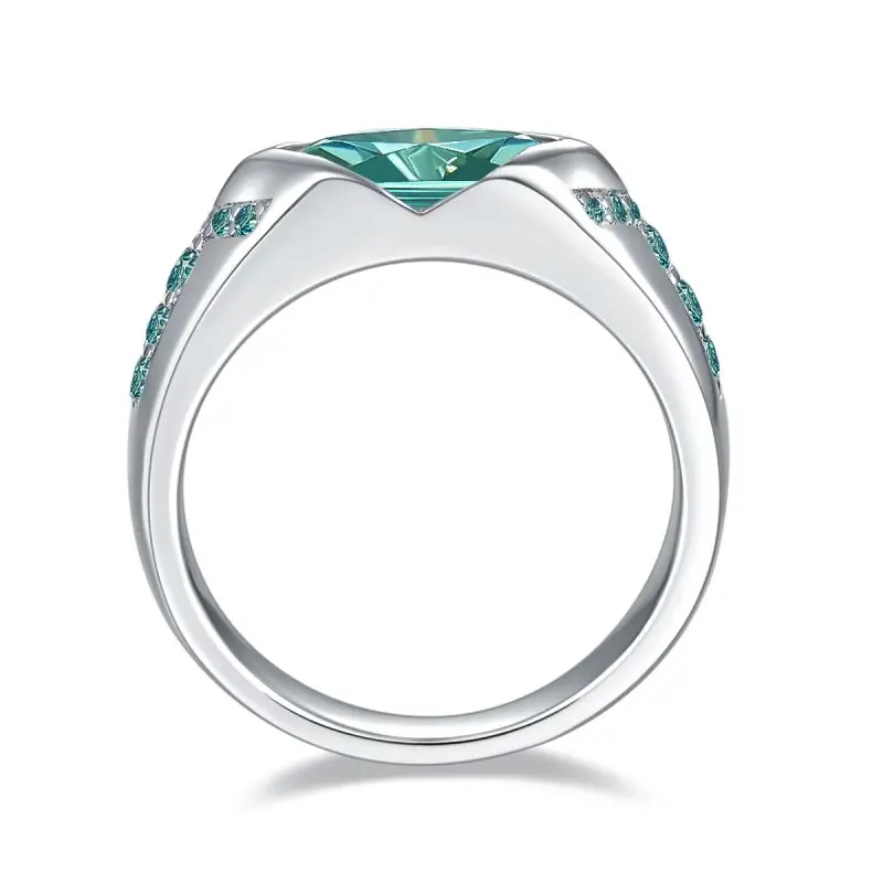 1CT S925 Silver Moissanite Ring Blue Green with Marquise Cut Minimalist Design Jewelry - Image 2