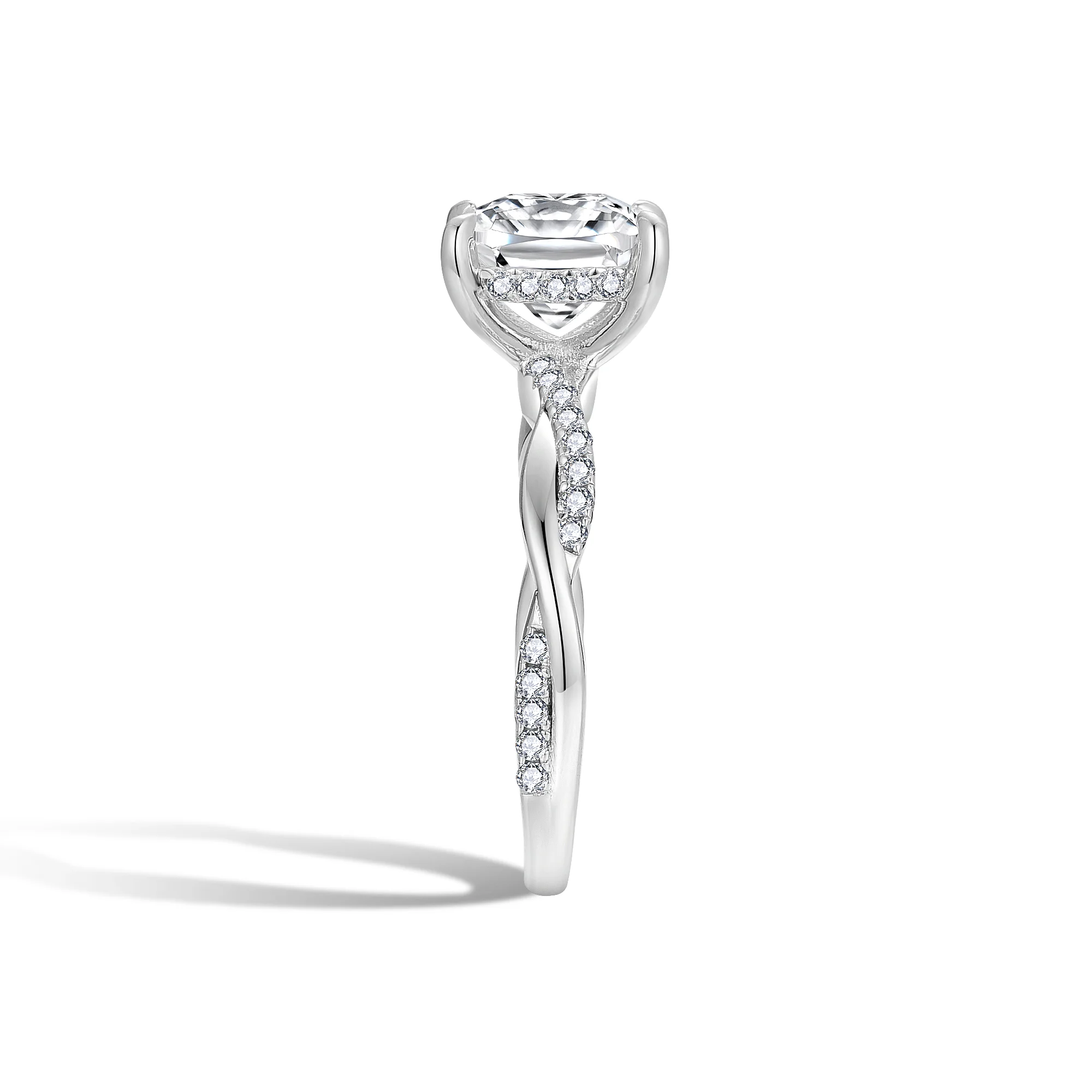 Ring 2 Carat Moissanite Diamond With GRA Certificate Princess Cut Diamond Jewelry Women Engagement Ring - Image 3