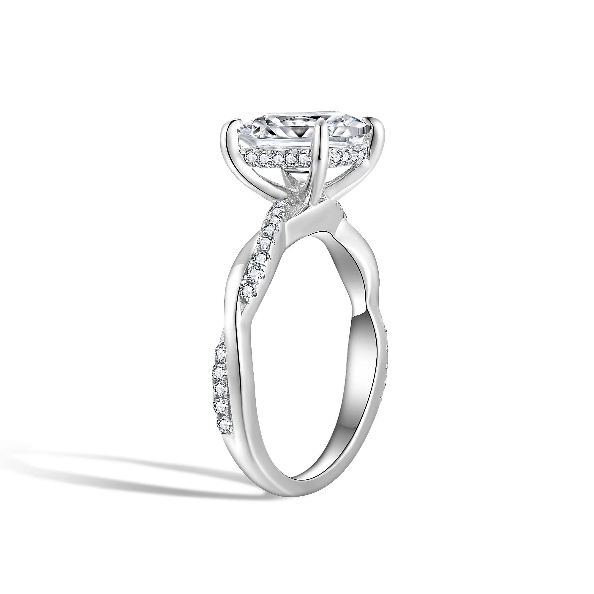 Ring 2 Carat Moissanite Diamond With GRA Certificate Princess Cut Diamond Jewelry Women Engagement Ring - Image 2