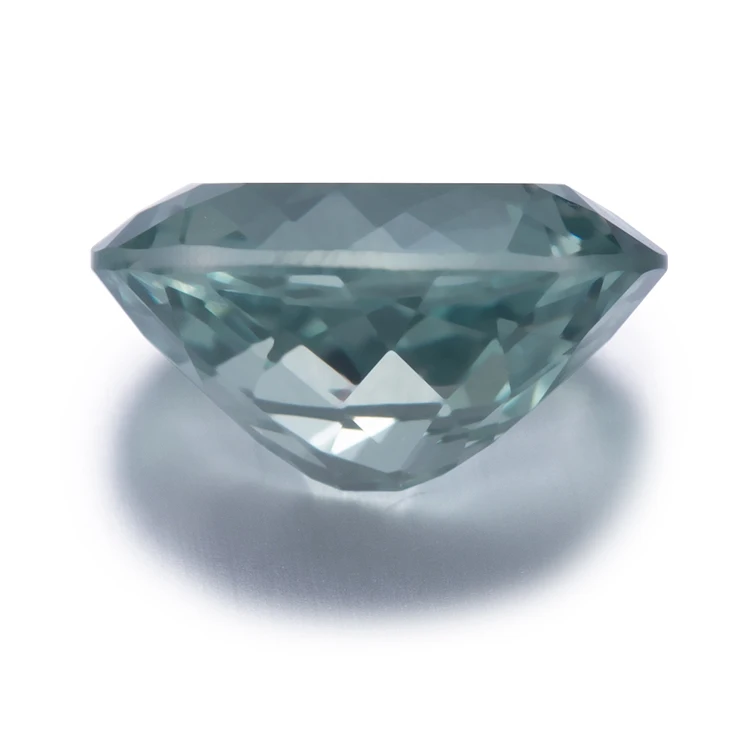 Oval Loose Synthetic Gemstone Hydrothermal Sapphire Lab Grown Green Sapphire - Image 2