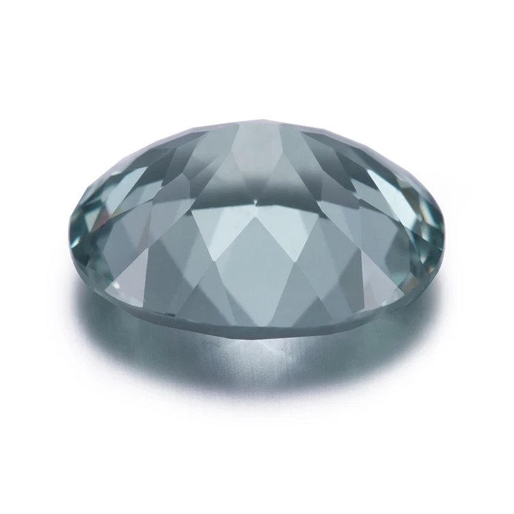Oval Loose Synthetic Gemstone Hydrothermal Sapphire Lab Grown Green Sapphire - Image 4