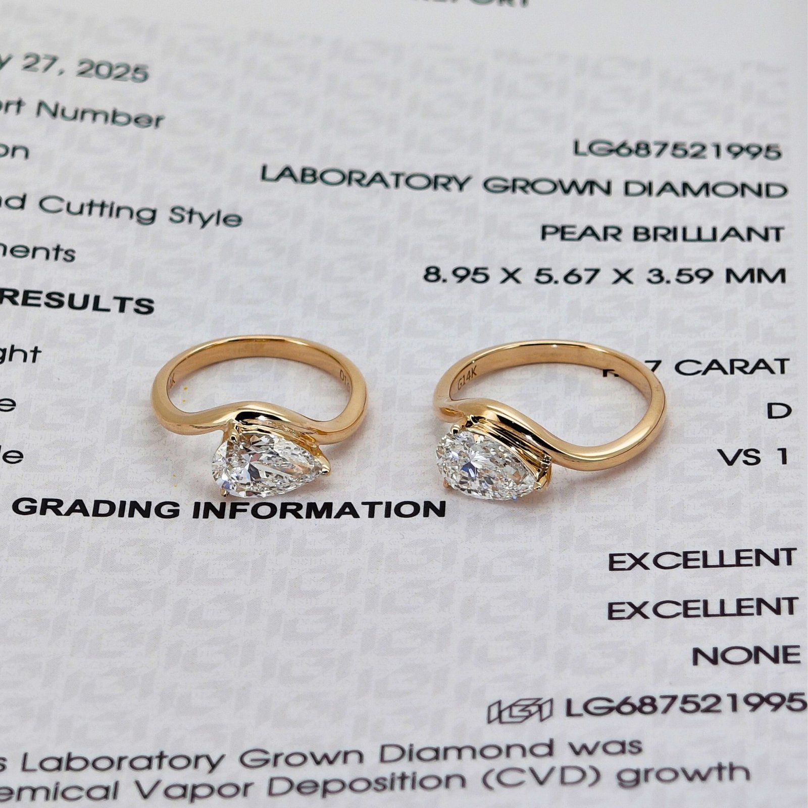 Designer Rings Marquise Cut DEF VVS Lab Grown Diamond 18K Solid Yellow Gold Fashion Rings Customized Wedding Rings Couple Set - Image 5