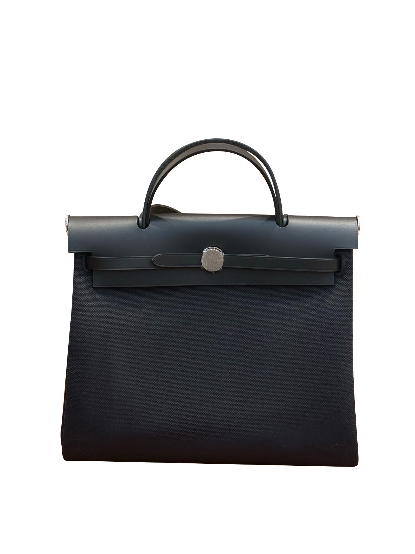 Canvas & Saddle Leather 31cm Handbag - Image 3