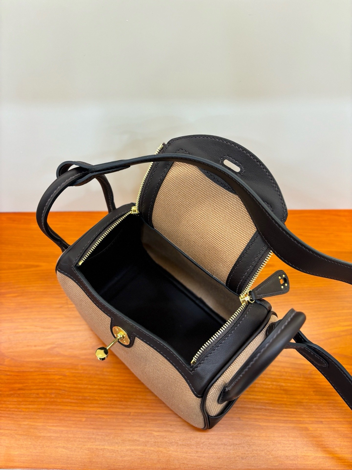 Canvas & Swift Leather 19cm Crossbody Bag