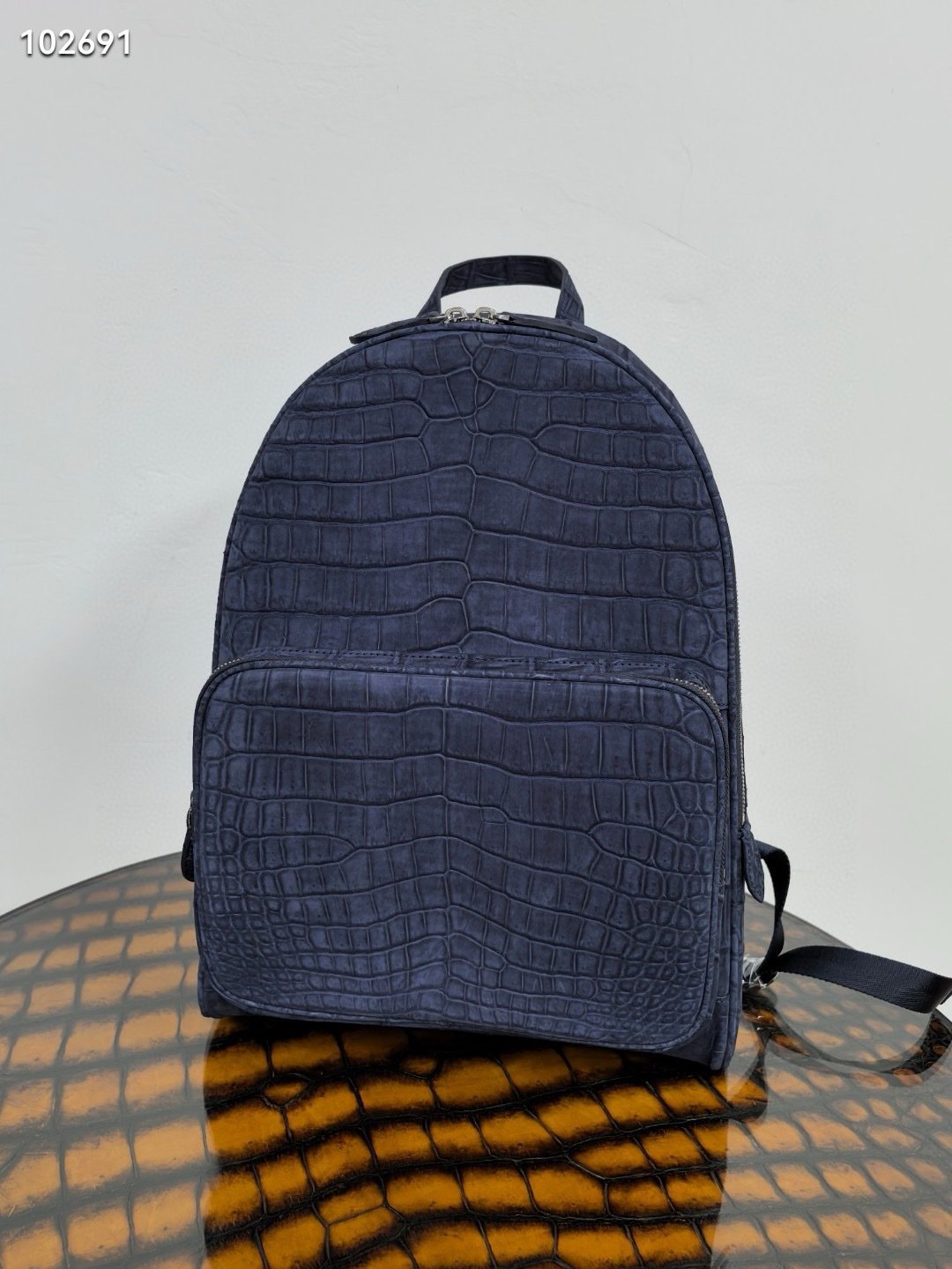 Crocodile Leather Large Travel Backpack