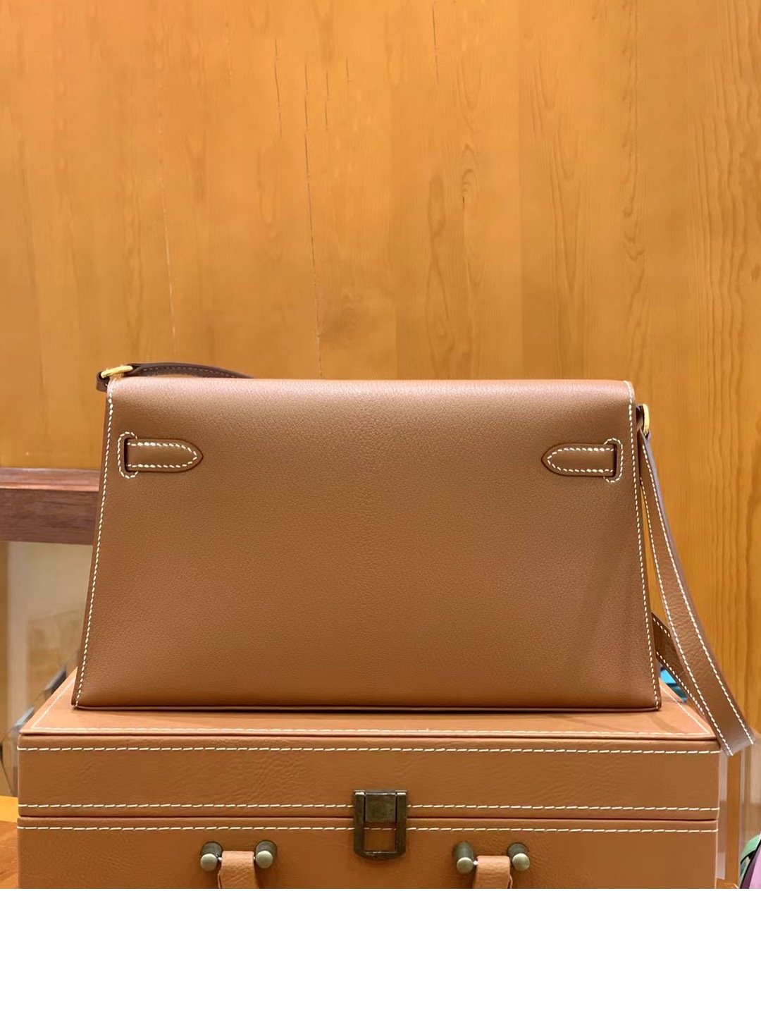 Goatskin Leather Top-Handle Crossbody Bag