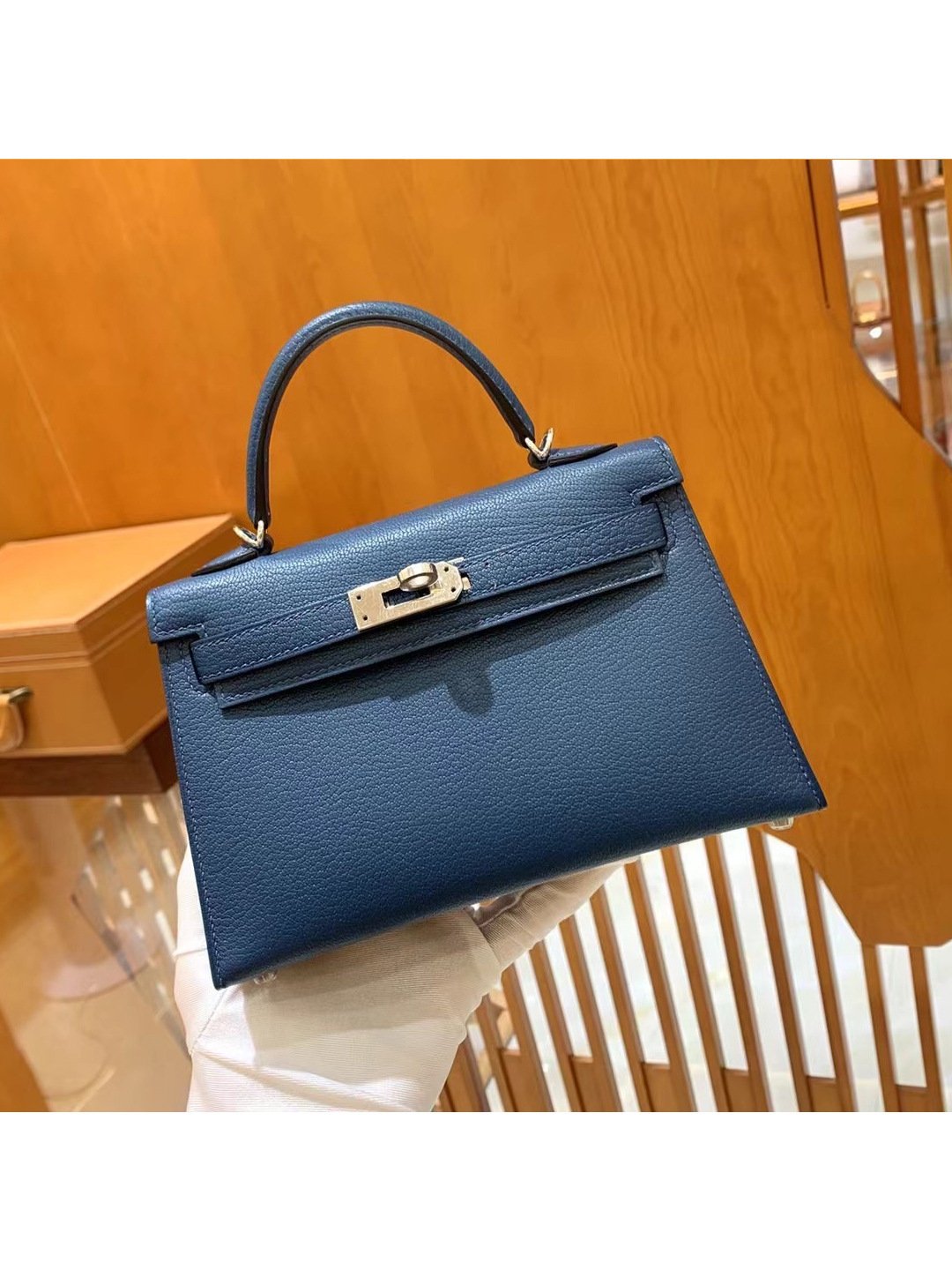 Hand-Sewn Goatskin Mini Top-Handle Crossbody Bag - Image 2