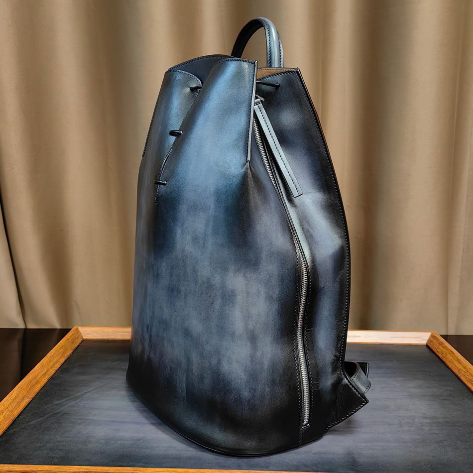 Hand-Sewn Cowhide Casual Travel Backpack - Image 3