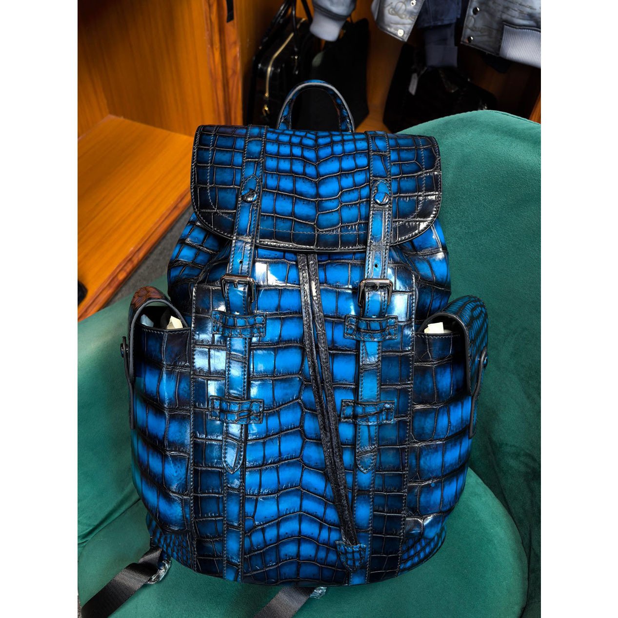 Polished Nile Crocodile Travel Backpack