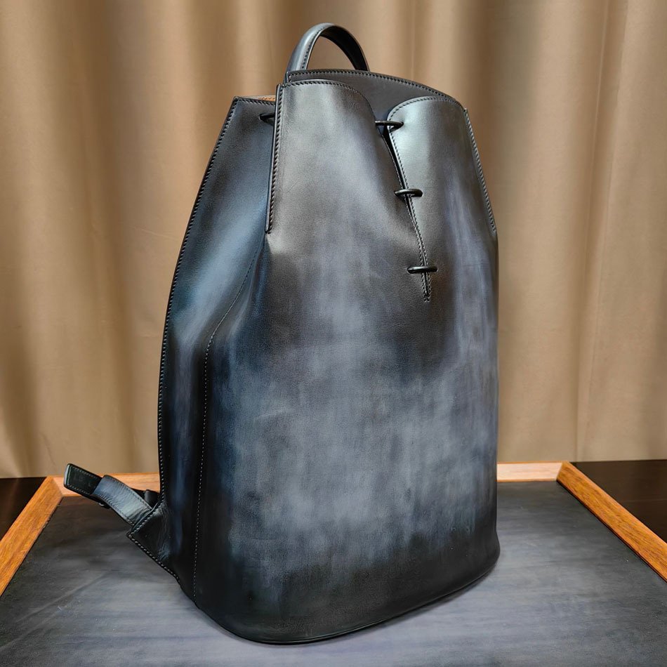 Hand-Sewn Cowhide Casual Travel Backpack - Image 2
