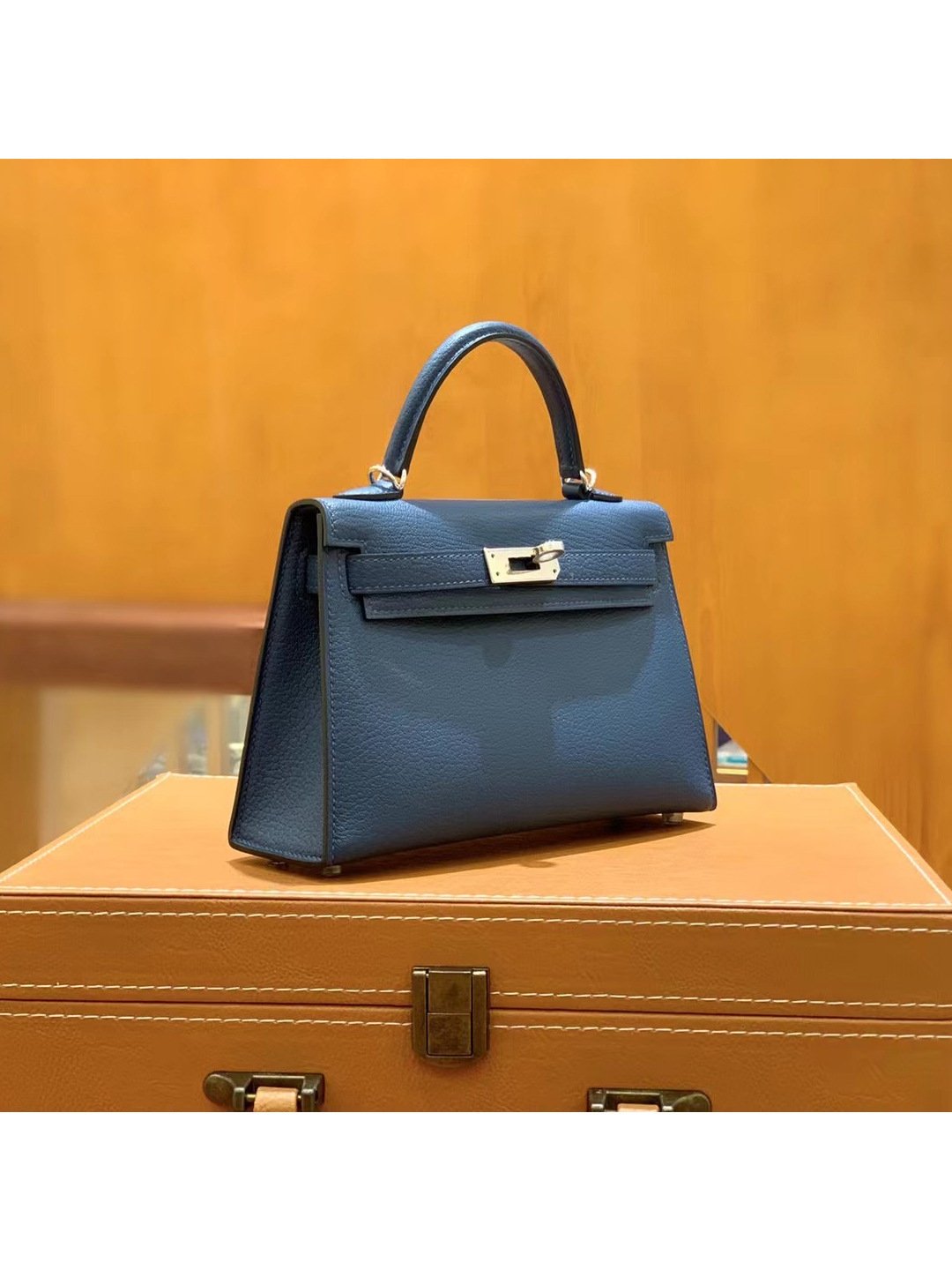 Hand-Sewn Goatskin Mini Top-Handle Crossbody Bag