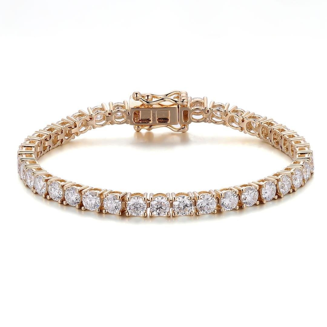 Lab grown diamond tennis bracelet 18K gold - 1 carat VS D oval cut diamonds on solid gold chain