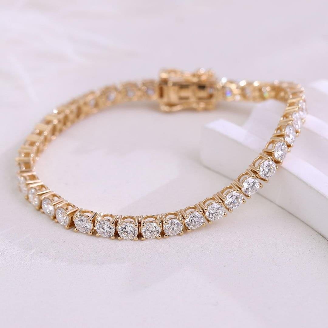IGI GIA Certified Lab Grown Diamond 18K Gold Tennis Bracelet 1 Carat VS D Round Cut Solid Gold Women's Jewelry - Image 2