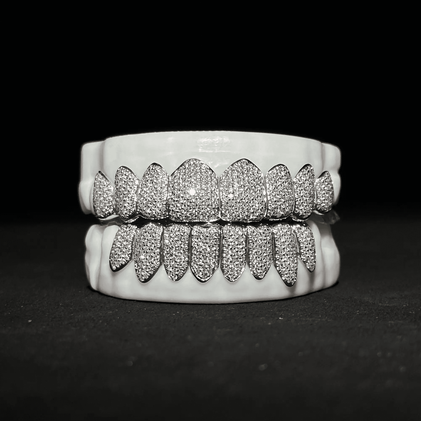 LENTISARA 10-on-10 VVS Moissanite Grillz Set in 925 Silver