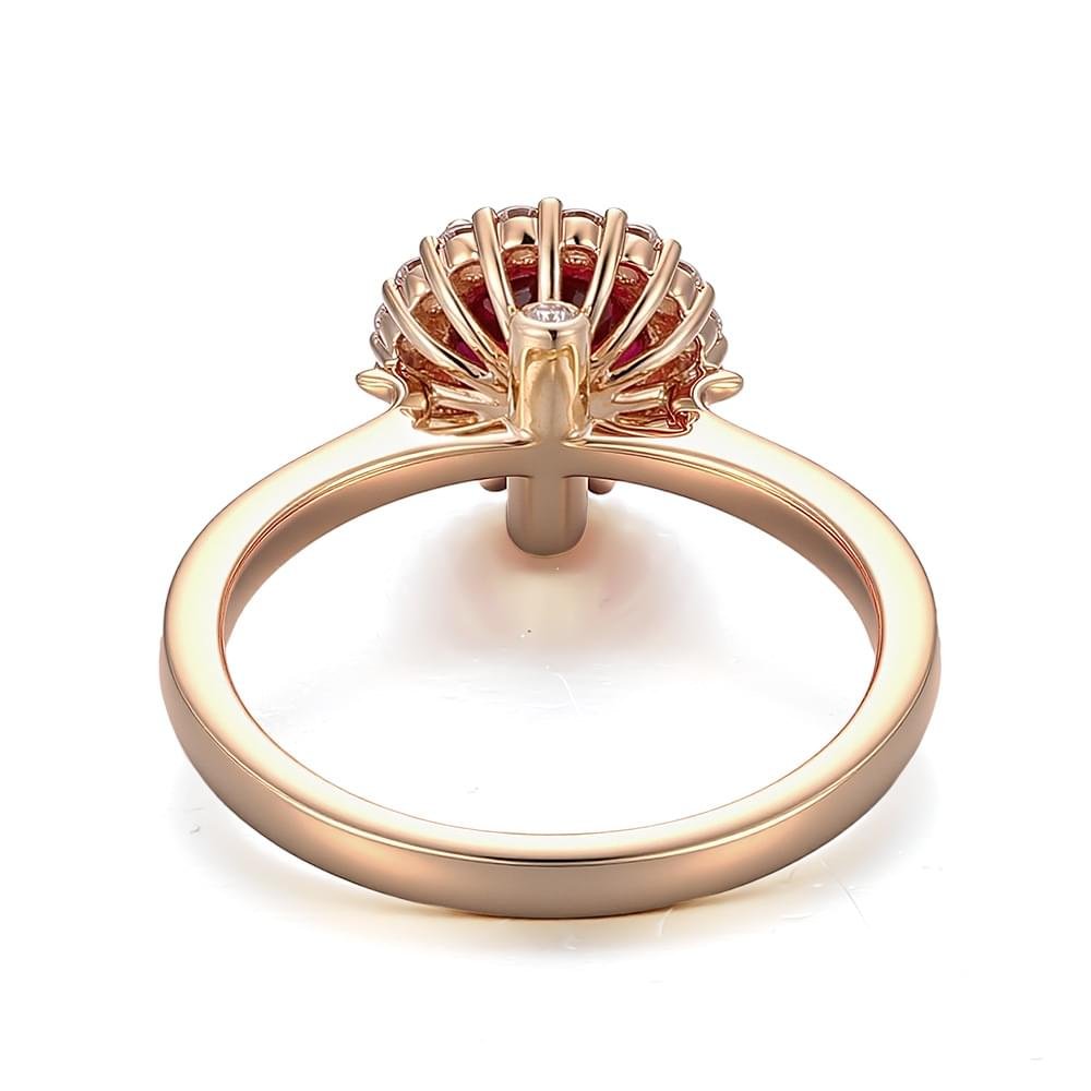 1 Carat Round Lab-Grown Ruby Ring in 14K Gold - Image 4