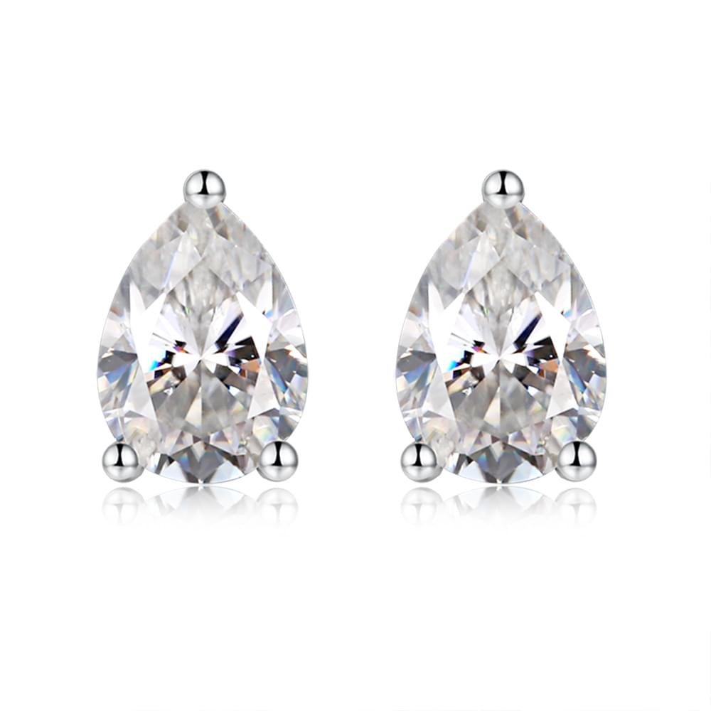 LENTISARA Pink VVS1 Moissanite Pear-Cut Stud Earrings in 925 Silver - Image 5