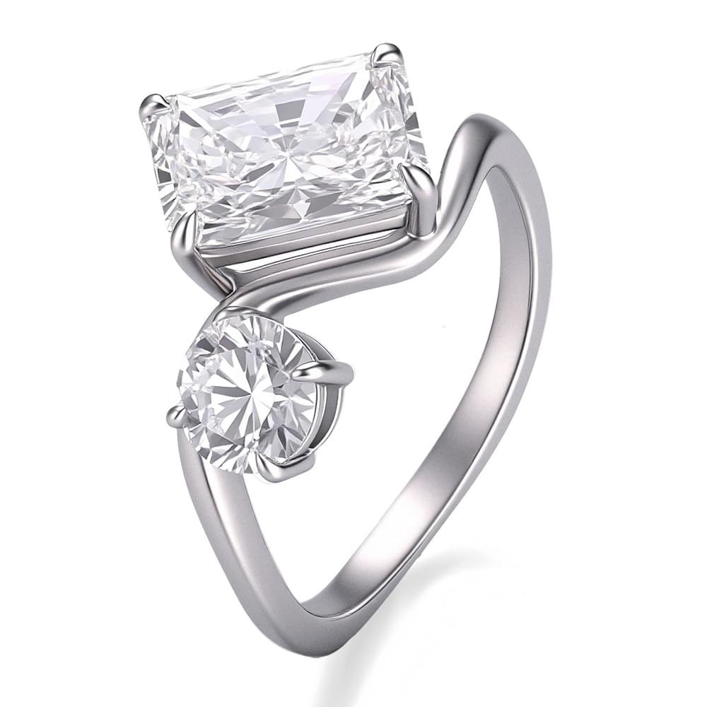 LENTISARA 2 Carat Radiant-Cut Lab-Grown Diamond Twist Ring in 18K Gold - Image 5
