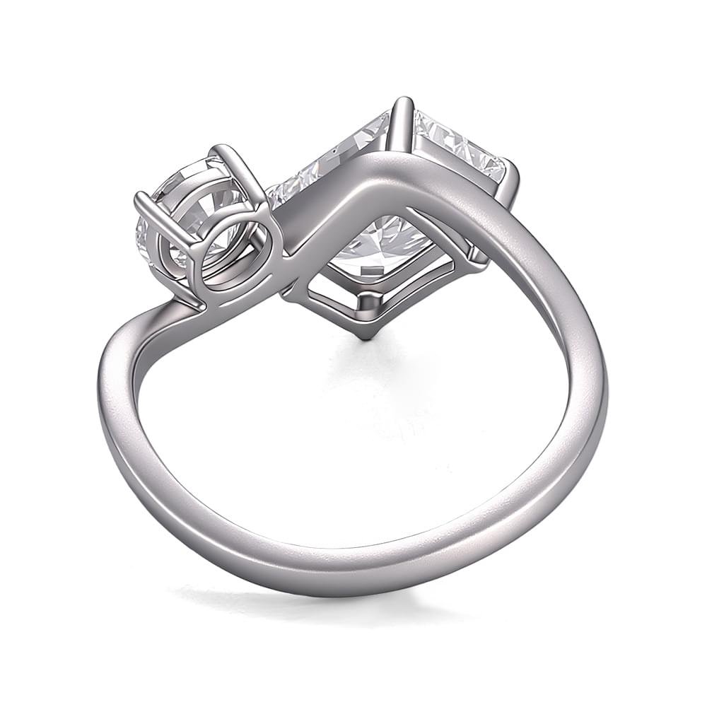 LENTISARA 2 Carat Radiant-Cut Lab-Grown Diamond Twist Ring in 18K Gold - Image 4